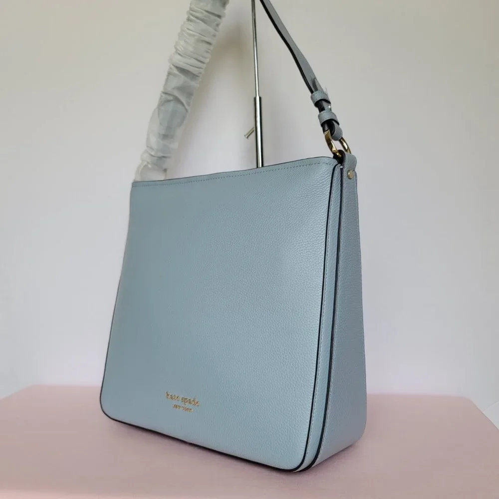 KATE SPADE Hudson Pebbled Leather Large Hobo Bag- Ocean Beach color π$198.β - Picture 4 of 16